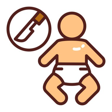 Pediatrik cerrahi renk çizgisi ikonu. Çocuklar için estetik ameliyat. İzole vektör elementi. Web sayfası, mobil uygulama, tanıtım için resim çizelgesi.