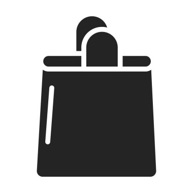 Eko çanta simgesi siyah simge. Tekstil ürünlerini geri dönüştür. Sıfır israf yaşam tarzı. Web sayfası, mobil uygulama, tanıtım için resim grafiği.