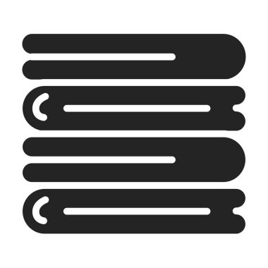 Eko havlu yığını siyah kabartma simgesi. Tekstil ürünlerini geri dönüştür. Sıfır israf yaşam tarzı. Çevre dostu. Web sayfası, mobil uygulama, tanıtım için resim grafiği.