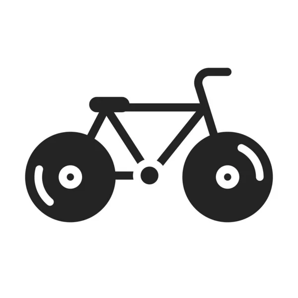 Bicycle black glyph icon. Pollution prevention. Zero waste lifestyle. Pictogram for web page, mobile app, promo. — Stock Vector