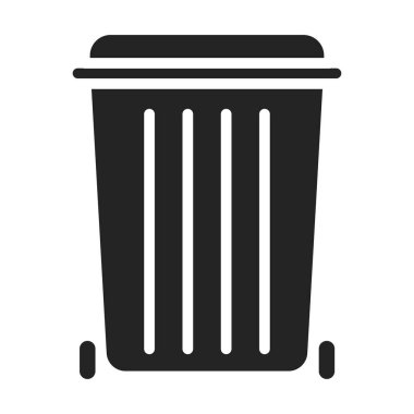 Bin glyph siyah simge. Sıfır israf yaşam tarzı. Çevre dostu. Web sayfası, mobil uygulama, tanıtım için resim grafiği