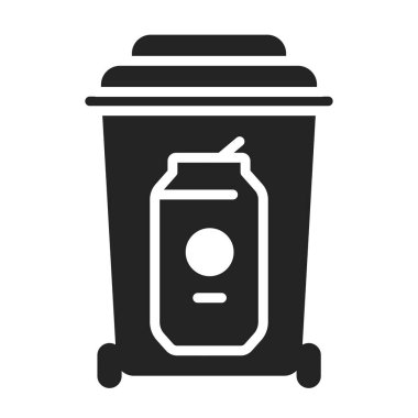 Metal geri dönüşümlü siyah sembol. Atık geri dönüşümü. Çöp ayıklama. Çevresel koruma. Web sayfası, mobil uygulama, tanıtım için resim grafiği.