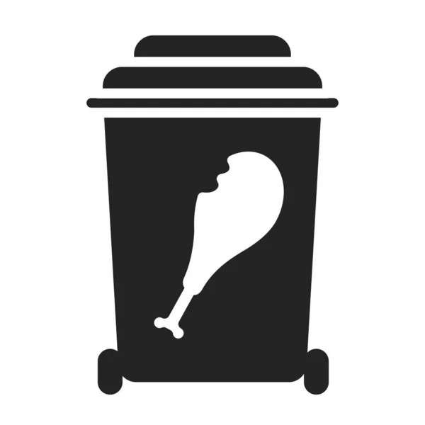 퇴비화 가능 한 블랙 글 리프 아이콘. 쓰레기 재활용. 쓰레기 분류. 환경 보호. 웹 페이지를 위한 Pictogram, 모바일 앱, 프로 모. — 스톡 벡터