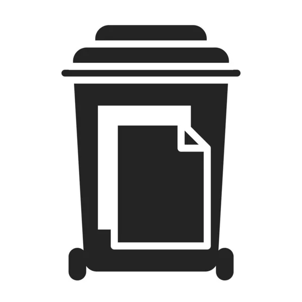 Papier recycleerbaar zwart glyph icoon. Afvalrecycling. Afval sorteren. Milieubescherming. Pictogram voor webpagina, mobiele app, promo. — Stockvector