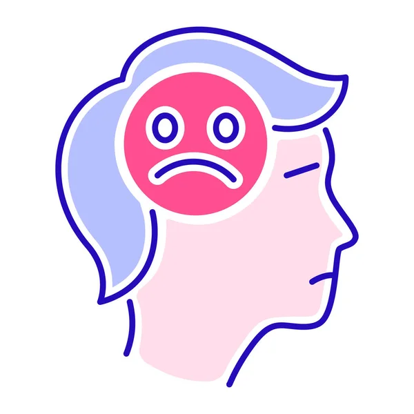 Depressed person color line icon. Mental disorder concept. Isolated vector element. Outline pictogram for web page, mobile app, promo — Stock Vector