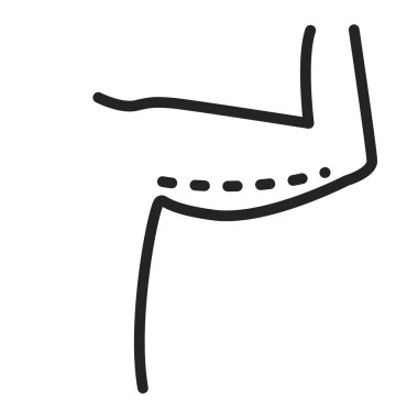 Kol kaldırma siyah çizgi simgesi. Plastik vücut ameliyatı. İzole vektör elementi. Web sayfası, mobil uygulama, tanıtım için resim çizelgesi.