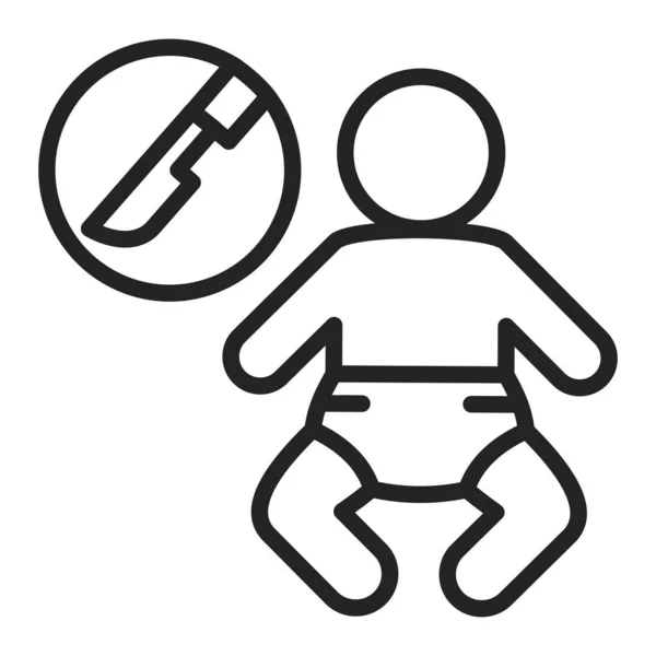 Pädiatrische Chirurgie schwarze Linie Symbol. Plastische Chirurgie für Kinder. Isoliertes Vektorelement. Umriss-Piktogramm für Webseite, mobile App, Promo. — Stockvektor