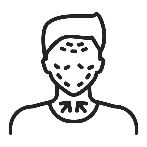 Levantando la cara masculina icono de línea negra. Cirugía estética. Rejuvenecimiento facial. Elemento vectorial aislado. Esquema pictograma para la página web, aplicación móvil, promo . — Vector de stock