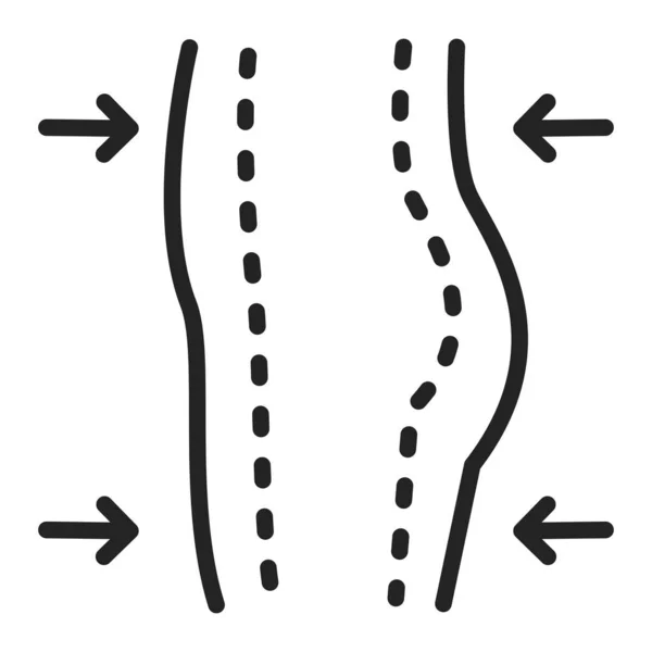 Ícone de linha preta de lipoaspiração. Cirurgia corporal plástica. Remoção de gordura. Elemento vetorial isolado. Esboço pictograma para página web, aplicativo móvel, promo . — Vetor de Stock