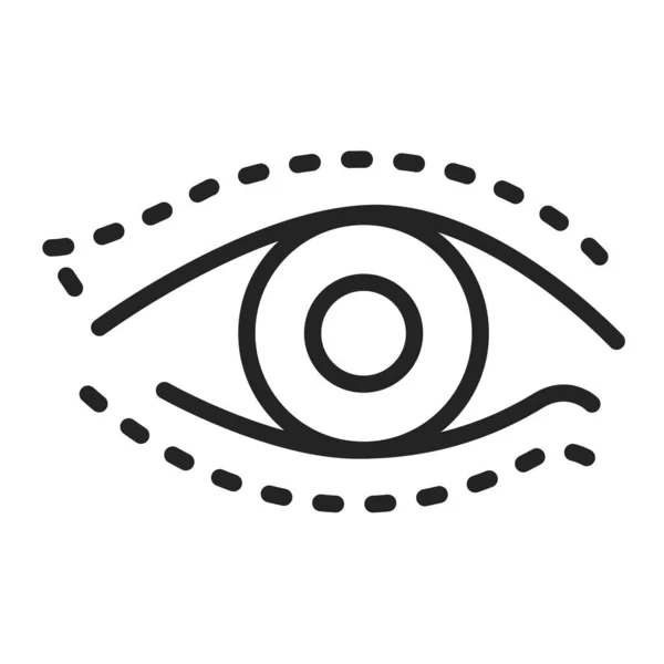 Blépharoplastie icône de ligne noire. La forme des yeux changent chirurgie esthétique. Élément vectoriel isolé. Pictogramme de contour pour page web, application mobile, promo . — Image vectorielle