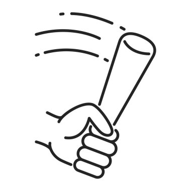 Fiziksel zorbalık siyah çizgi ikonu. Taciz, dayak ve şiddet. İzole vektör elementi. Web sayfası ve mobil uygulama için resim çizelgesi.