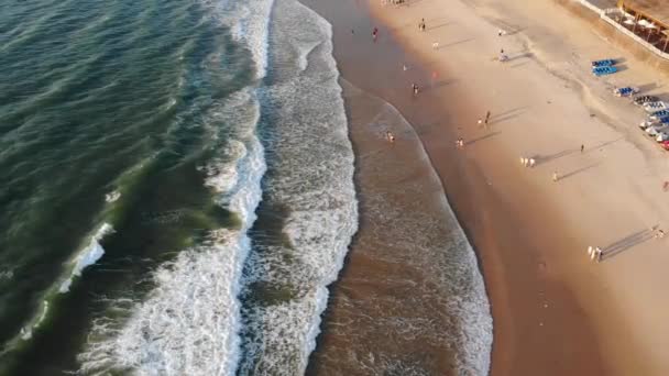 Kuzey Goa, Hindistan Sahil Dalgası 'nın Hava Görüntüsü — Stok video