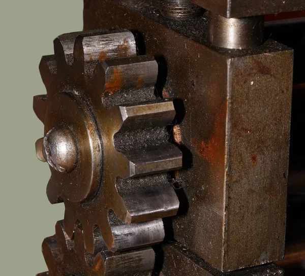 Manual Rolling Machine Gears — Stock Photo, Image