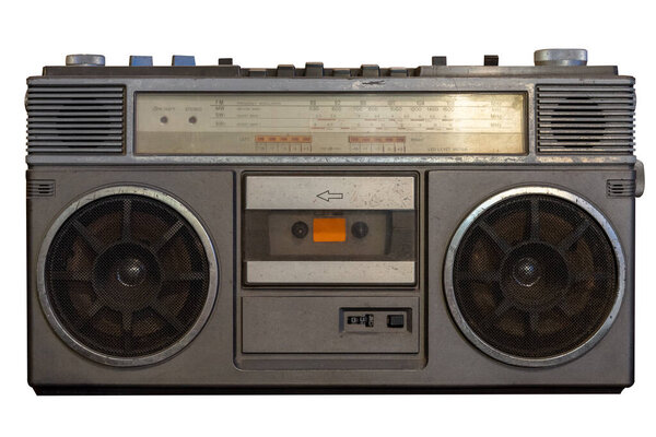 Old vintage radio music white back ground or isolate