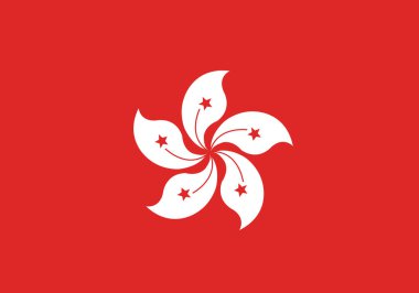 Hong Kong bayrak resmi, dokulu arka plan, semboller ve Hong Kong resmi bayrağı. 