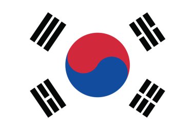 Güney Kore bayrak resmi, dokulu arka plan, semboller ve Güney Kore resmi bayrağı 
