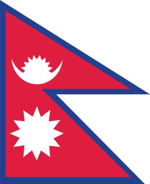 Nepal Bayrağı illüstrasyonu, dokulu arka plan, semboller ve Nepal 'in resmi bayrağı