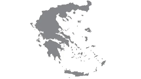 希腊地图 白色背景上的灰色色调 希腊符号 — 图库照片