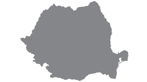 Rumania Mapa Con Tono Gris Sobre Fondo Blanco Ilustración Texturizado —  Fotos de Stock