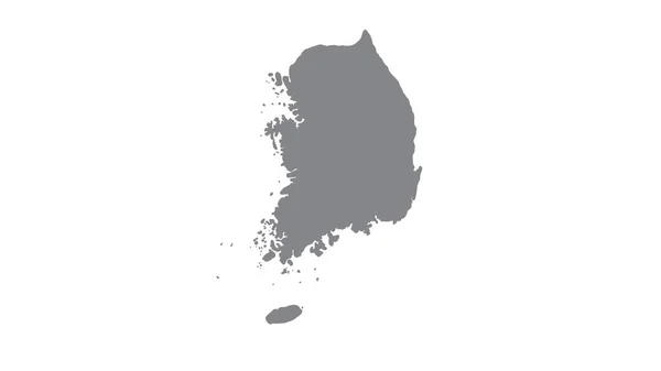 Jižní Korea Mapa Šedým Tónem Bílém Pozadí Ilustrace Texturované Symboly — Stock fotografie