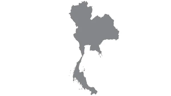白色背景上灰色色调的泰国地图 泰国符号 — 图库照片