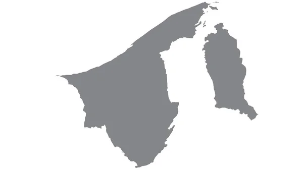 白背景 文莱符号为灰色调的文莱地图 — 图库照片