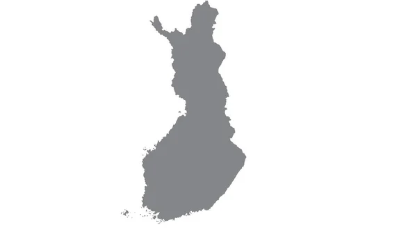 Finnland Karte Mit Grauton Auf Weißem Hintergrund Illustration Strukturiert Symbole — Stockfoto