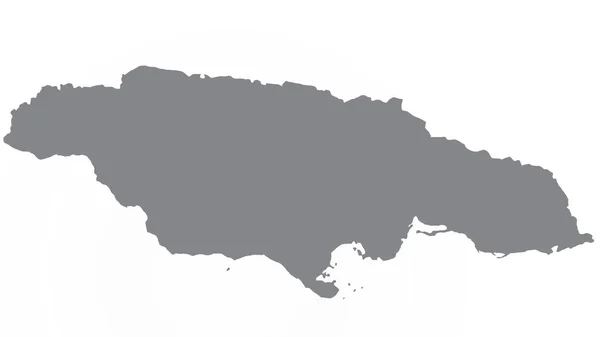 白色背景上灰色色调的牙买加地图 牙买加符号 — 图库照片