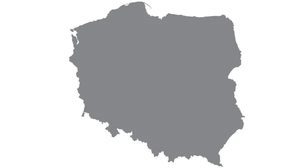 Polonia Mappa Con Tono Grigio Sfondo Bianco Illustrazione Strutturato Simboli — Foto Stock