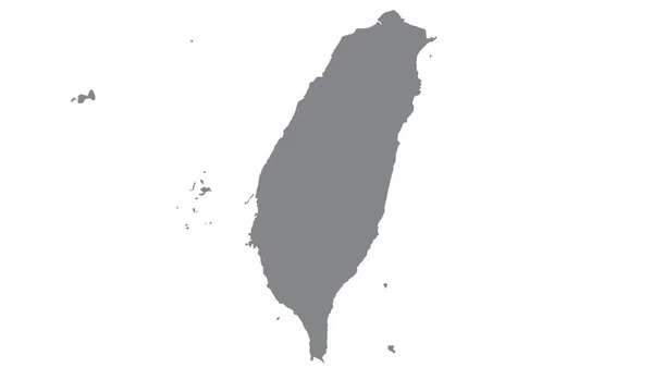Mapa Taiwán Con Tono Gris Sobre Fondo Blanco Ilustración Texturizado —  Fotos de Stock