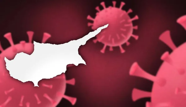コロナウイルスの背景にマップとキプロスコロナウイルスの更新 新しいケースを報告し 総死亡 新しい死 重大な 活動的なケース 総回復 ウイルスは武漢中国を世界に広めた — ストック写真