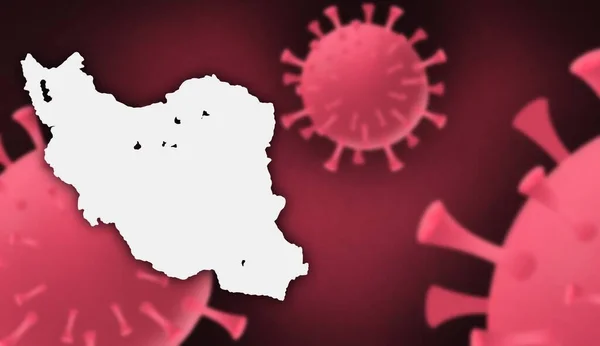 Iran corona virus update with  map on corona virus background,report new case,total deaths,new deaths,serious critical,active cases,total recovered,virus spread  Wuhan China to worldwide