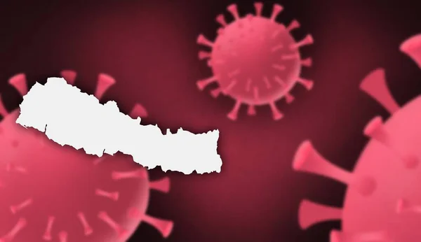 Aktualizacja Wirusa Korony Nepalskiej Wraz Mapą Tła Wirusa Korony Nepalskiej — Zdjęcie stockowe