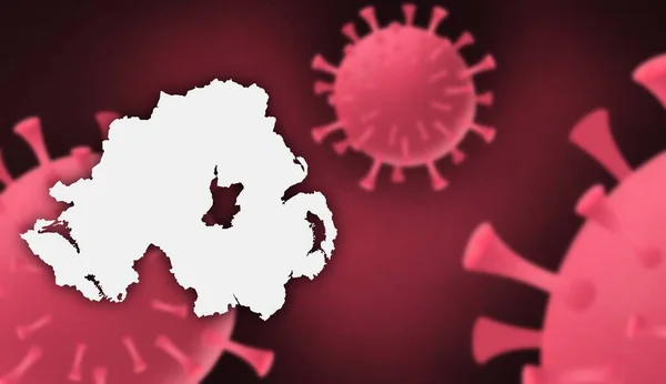 Aggiornamento Del Virus Dell Irlanda Del Nord Con Mappa Sullo — Foto Stock