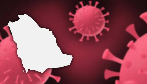 Aktualizacja Wirusa Korony Arabii Saudyjskiej Wraz Mapą Temat Tła Wirusa — Zdjęcie stockowe