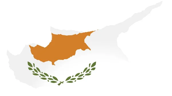 Cyprus Kaart Met Vlag Textuur Witte Achtergrond Illustratie Getextureerd Symbolen — Stockfoto