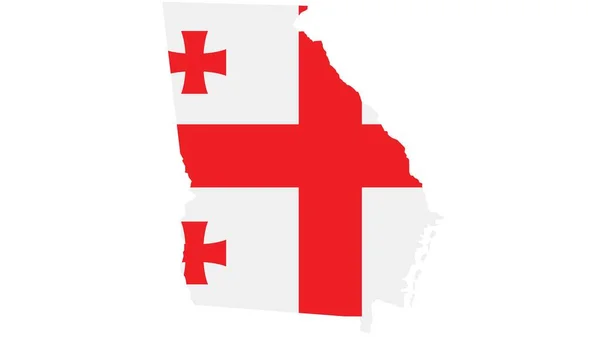 Georgia Map Flag Texture White Background Illustration Textured Symbols Georgia — стоковое фото