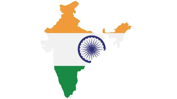 India Map Flag Texture White Background Illustration Textured Symbols India — Stock Photo, Image