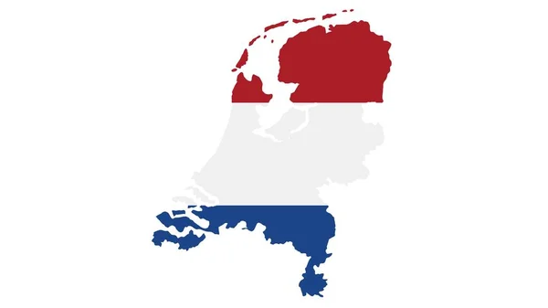Holanda Mapa Com Textura Bandeira Sobre Fundo Branco Ilustração Texturizado — Fotografia de Stock