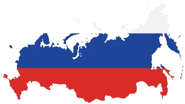 Oroszország Térkép Zászló Textúra Fehér Háttér Illusztráció Texturált Szimbólumok Oroszország — Stock Fotó