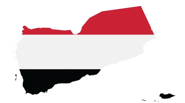 Yemen Mappa Con Bandiera Texture Sfondo Bianco Illustrazione Strutturato Simboli — Foto Stock
