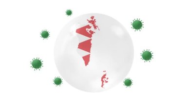 İçinde kristal kürede bayrak bulunan Bahreyn haritası Corona ya da covid-19 virüsünden korunuyor, Bahreyn 'i kilitliyor, virüs koruma konseptini kilitliyor, evde kalıyor, evde çalışıyor, virüsü yeniyor, beyaz, siyah, yeşil ekranda