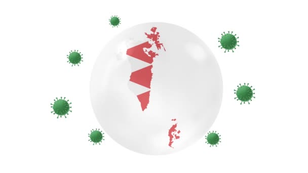 Bahrein Mapa Dentro Com Bandeira Bola Cristal Proteger Corona Vírus — Vídeo de Stock