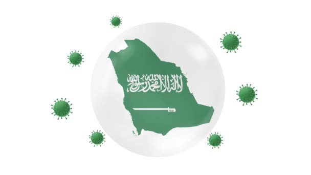 Arabia Saudita All Interno Con Bandiera Sfera Cristallo Proteggere Dalla — Video Stock