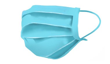 Corona veya covid-19 virüsü için tıbbi maske, virüs büküm için güvenli nefes maskesi, beyaz arka plan, sağlık koruma konsepti, virüsü önlemek için ağız ve burun örtüsü, kirlilik, pm2.