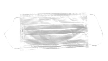 Corona veya covid-19 virüsü için tıbbi maske, virüs büküm için güvenli nefes maskesi, beyaz bir arkaplanda izole edilmiş, sağlık koruma konsepti, virüsü, kirliliği, pm2 'yi önlemek için ağız ve burun örtüsü.