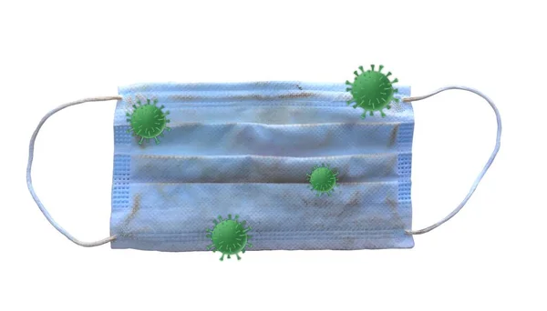 Медична Маска Корони Або Вірусу Ковідо Іконою Вірусу Бактерій Безпечні — стокове фото