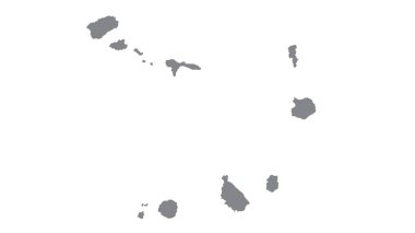 Cabo Verde haritası, beyaz arkaplanda gri bir ton, illüstrasyon, doku, Cabo Verde sembolleri, reklam, tanıtım, TV reklamı, reklamlar, web tasarımı, dergi, haber kağıdı, rapor için.