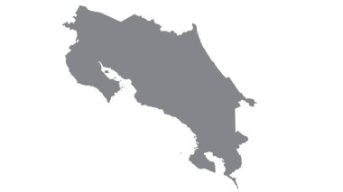 Kosta Rika haritası beyaz arka planda gri tonlu, resimli, desenli, Kosta Rika sembollü, reklam, reklam, TV reklamı, web tasarımı, dergi, haber kağıdı, rapor için,