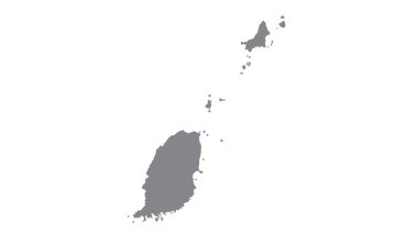 Grenada haritası, beyaz arka planda gri tonlu, resimli, desenli, Grenada sembollü, reklam, tanıtım, TV reklamı, reklamlar, web tasarımı, dergi, haber kağıdı, rapor için